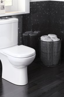 Compact toilet in the bathroom