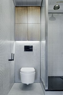 The toilet is a semicircular compact