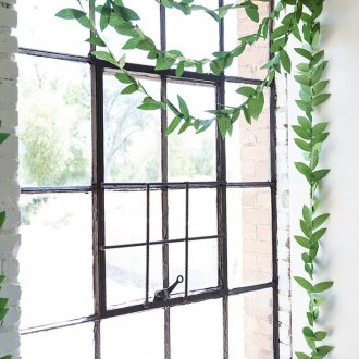 Garland of paper on the window