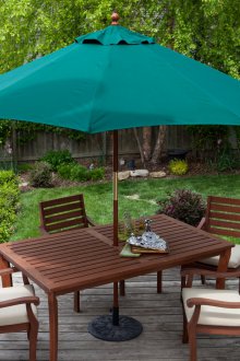 Garden umbrella with a table
