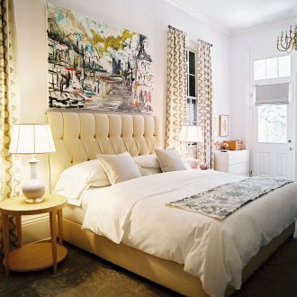 Pinturas Art Nouveau sobre a cama