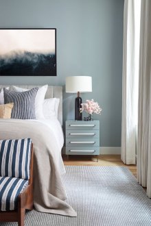 Pinturas em estilo náutico sobre a cama