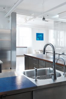 Lavello in acciaio inox stile loft