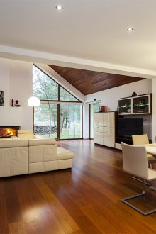 Wooden floor in a bright interior