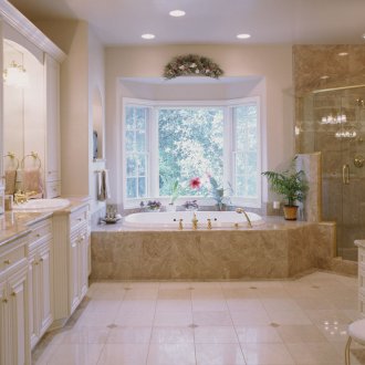 Bright bathroom interior