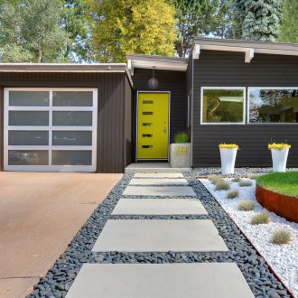 Landscaping with tile path
