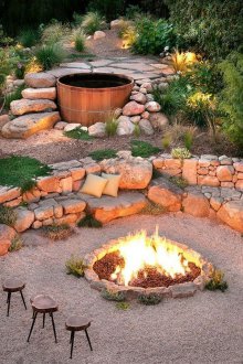 Landscaping of a stone site