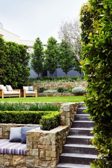 Landscaping garden with two levels