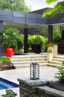 Landscaping garden with veranda