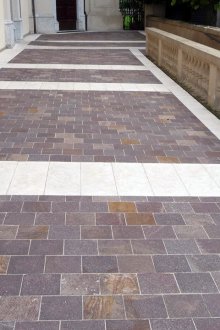 Marble paving slabs