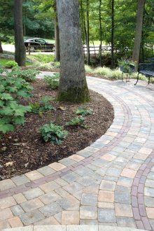 Paving slabs on the footpath