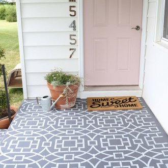 Geometric tile for porch