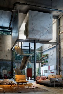 Industrial Style Wohnzimmer