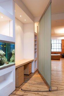 Entrance loft with a pendulum door