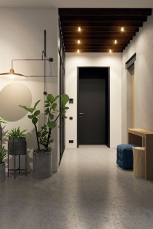 Loft style entrance hall with mesh