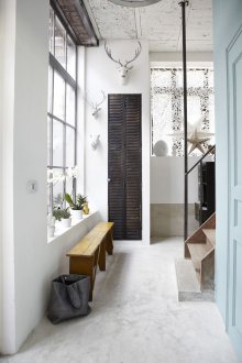 Loft hallway with wardrobe