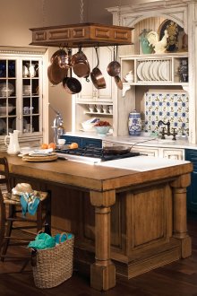 Cozy kitchen with provence island