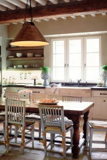 Dining table and chairs for provence style kitchen