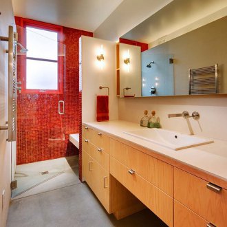 Mosaico de pared rojo