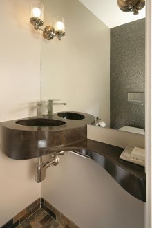 Yapay taş köşe lavabo