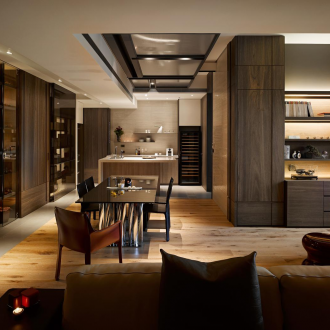 Dark brown interior