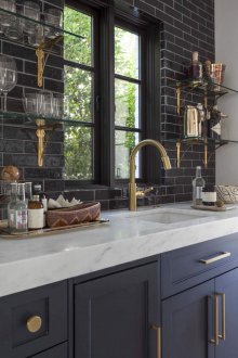 Dark tile in the interior