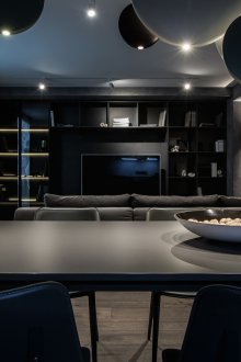 Dark interior of the dining room