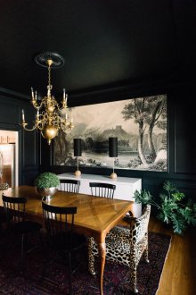 Dark dining room interior