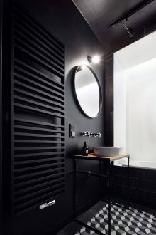 Dark bathroom interior