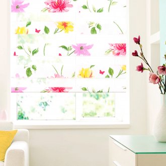 Rolled floral curtains