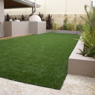Rolled lawn in a private house
