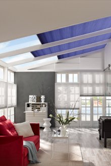 Window blinds in roof windows and dormers allow full control of the light level