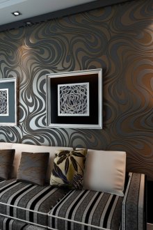 Oturma odasında 3D duvar kağıdı