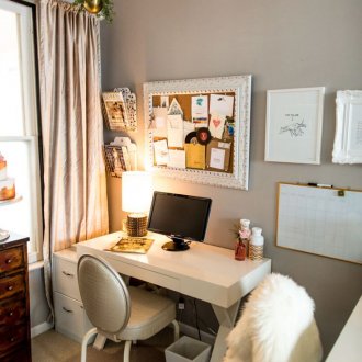 Modern ofis ile yatak odası