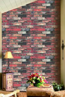 Shabby chic tarzında tuğla altında duvar kağıdı