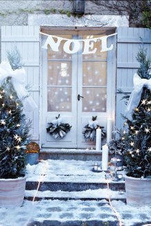 White door decoration for new year