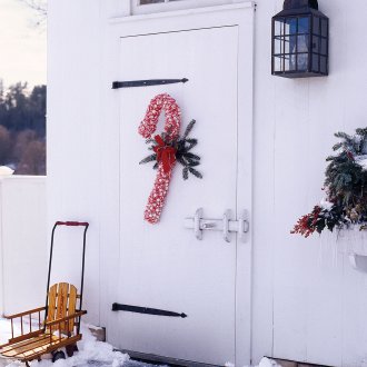 Red door decoration for new year