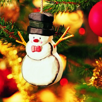 Snowman on christmas tree