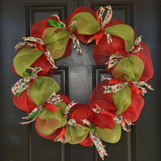 Corona de navidad rojo-verde