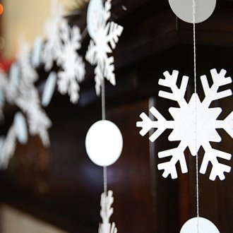 Flocos de neve de papel de suspensão