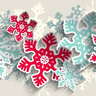 Flocos de neve de papel na parede