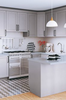 Dapur 14 persegi. m kelabu