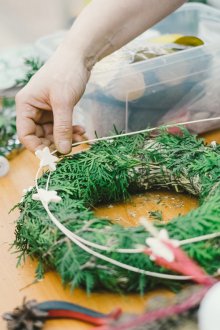 Hacer corona de navidad