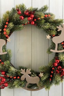 Corona de Navidad con ciervos