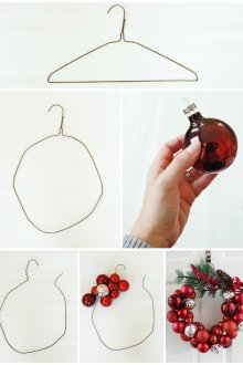 Corona de Navidad de una percha