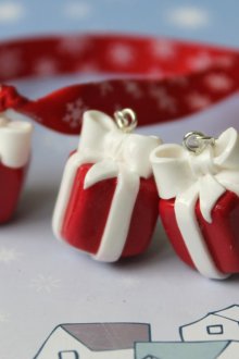 Polymer clay Christmas tree decorations