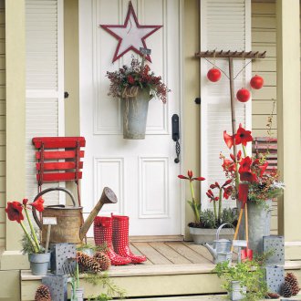 Rustic New Year Door Decoration