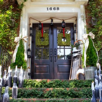 Eco-friendly New Year door decoration