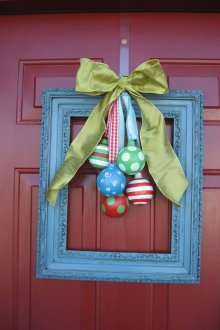 Christmas toys on the door