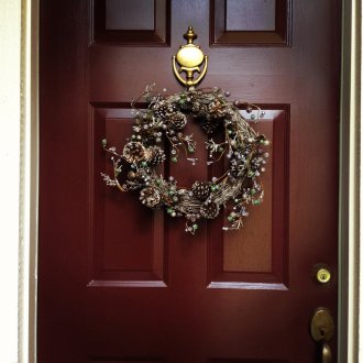New Year's entrance door decoration